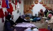Afghan women at a sewing training centre in Kabul